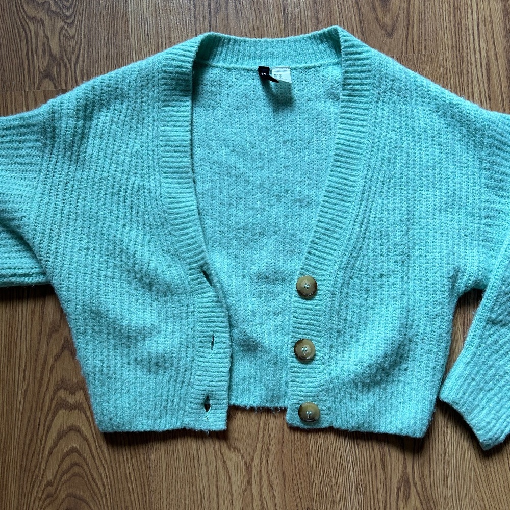 H&M Green Knit Cardigan
